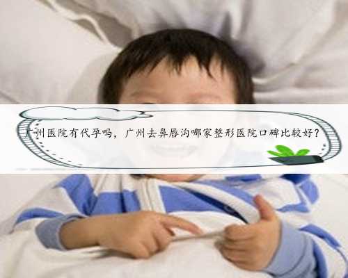 广州医院有代孕吗，广州去鼻唇沟哪家整形医院口碑比较好？